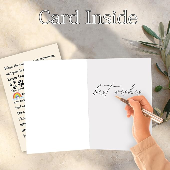 Pet Loss Sympathy Card for Dog Cat, Pet Memorial Gifts, Sympathy Gifts Loss of Dog Cat, Condolence Card for Dog Lover