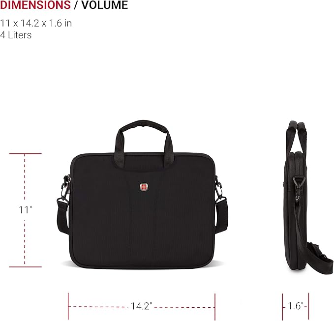 Wenger Legacy 14.1 Inch Ultra Computer Slimcase, Black, One Size