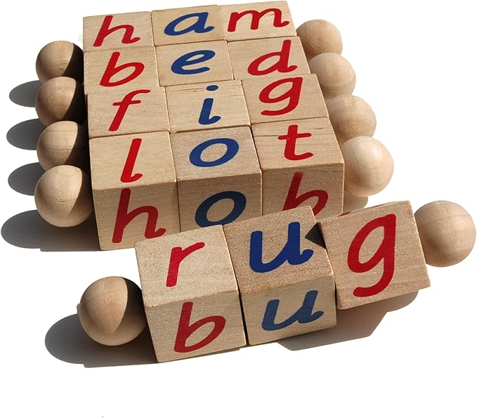 Phonetic Reading Blocks - A Phonics Manipulative Toy for Preschool Learning - Teach Children How to Read