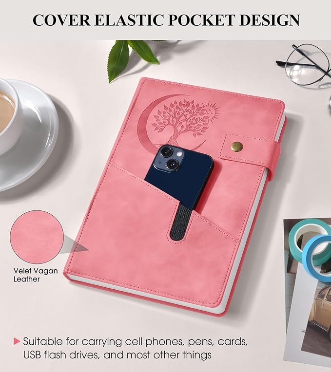 365 Page Thick Lined Journal Notebook for Men Women, A5 Leather Journals for Writing, Hardcover Notebooks for Work, School, Note Taking,Travel, Business,Personal Diary, College Ruled 5.9" x 8.4"