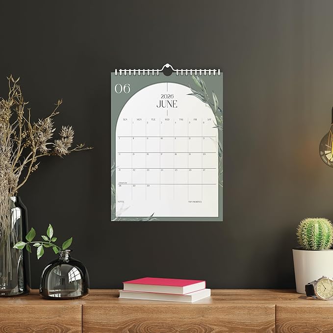 Calendar 2025 - Vertical 8.5x11 2025 Wall Calendar Runs Until June 2026 - Easy Planning with the Aesthetic Wall Calendar 2025-2026 Monthly - Karto - Boho Greenery