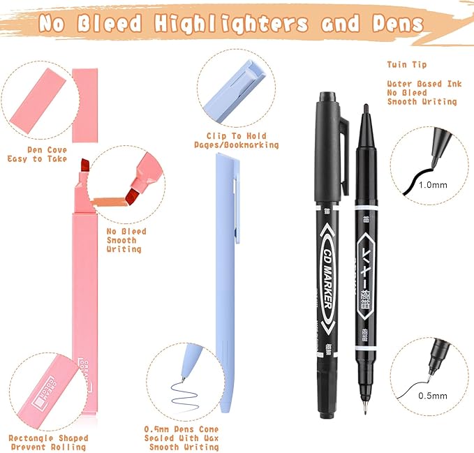 Bible Journaling Kit, Include 12 Bible Highlighters and 6 Pens No Bleed, 90 Laminated Bible Tabs, Magnetic Bookmarks, Sticky Notes, Bible Study Supplies Essentials Set for Women & Men