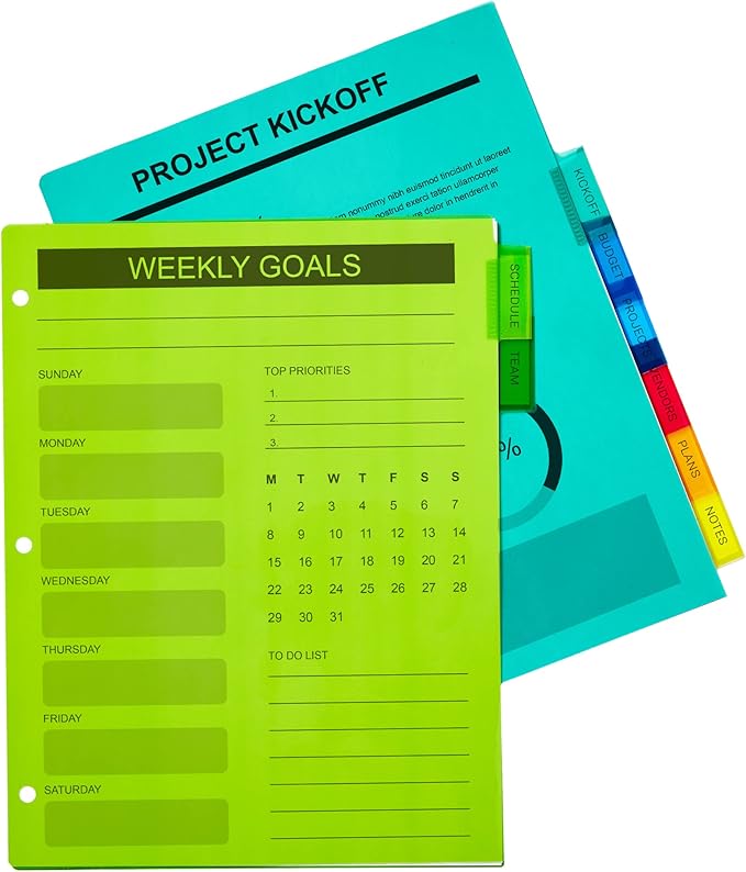 Avery Dividers for 3 Ring Binders, 8-Tab Binder Dividers, Plastic Binder Dividers, Insertable Big Tabs, Multicolor, 3 Sets (71901)