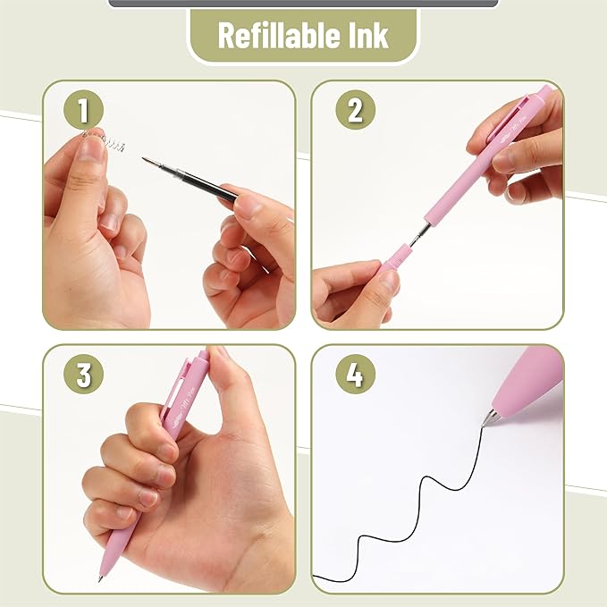 Mr. Pen- Retractable Gel Pens, 22 Pack, Black Ink, Mild Barrel Gel Pens, Gel Pens Fine Point 0.7mm, Retractable Pens, Cute Pens, Gel Ink Pens, Aesthetic Pens for Journaling Fine Tip Pens