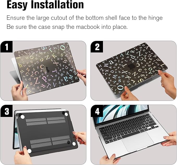 Fintie Case for MacBook Air 13.6 Inch A3113 A2681 (2022 2023 2024 Release) - Snap On Hard Shell Cover for MacBook Air 13.6" M2 M3 Chip with Liquid Retina Display and Touch ID (Letter)