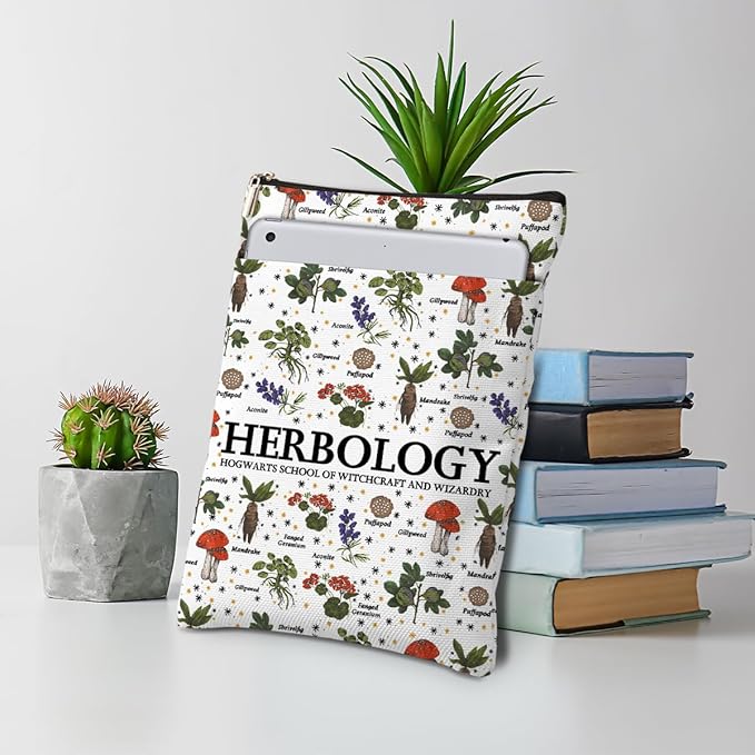 Magic Stuff Herbology Magic Book Sleeve Gardening Book Cover Book Lovers Gifts Book Club Gifts Wizard Book Protector Book Gifts for Readers Women Her Plant Lovers Magic Lover Graduation Birthday Gifts