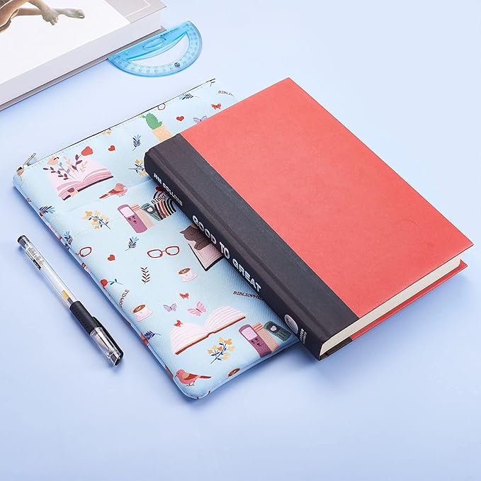 Book Sleeve for Book Lovers, Bookish Book Protector, Book Covers for Paperbacks, Washable Fabric, Book Sleeves with Zipper, Medium 11 Inch X 8.7 Inch