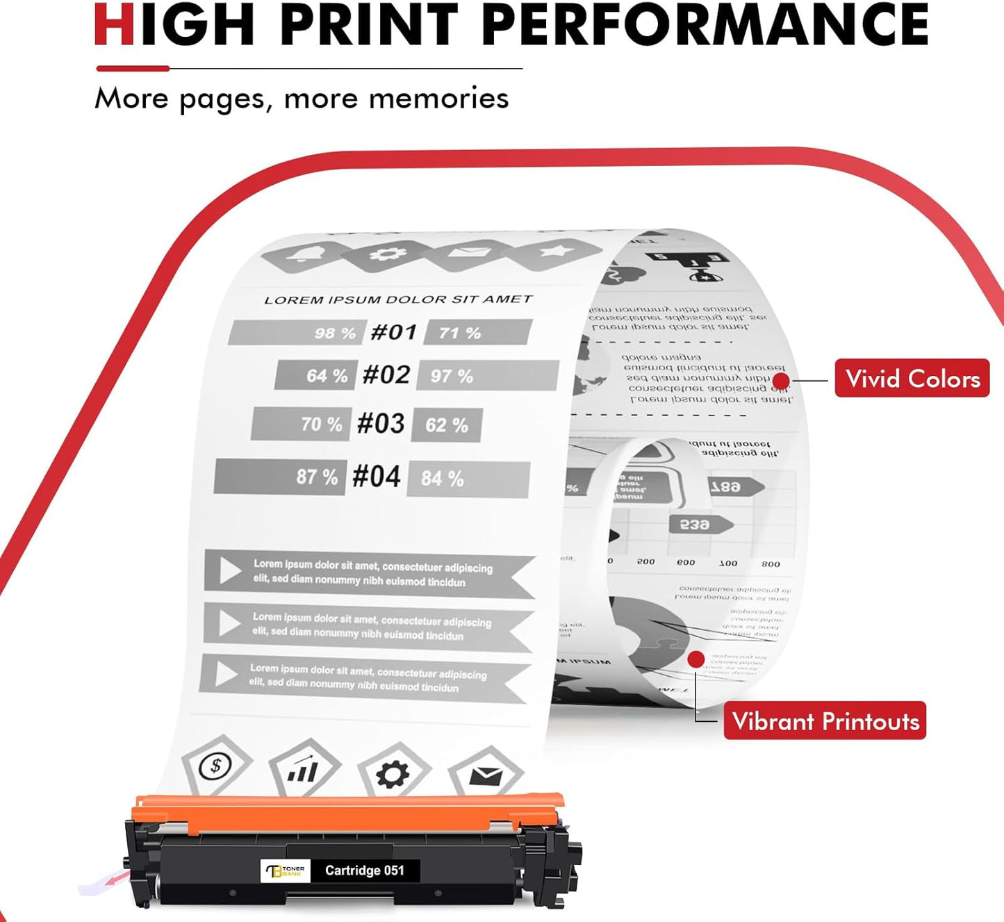 051 MF264DW Toner Cartridge Compatible for Canon Toner Cartridge 051 CRG-051 051H CRG-051H for imageCLASS MF264dw MF269dw MF267dw LBP162dw MF266dn MF263dn LBP161dn Printer 2-Pack