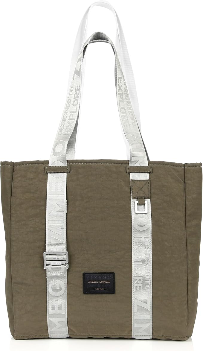 ZIMEGO Unisex Two-Tone Gym Tote Bag - Stylish Everyday Travel Tote with Double Top Handles