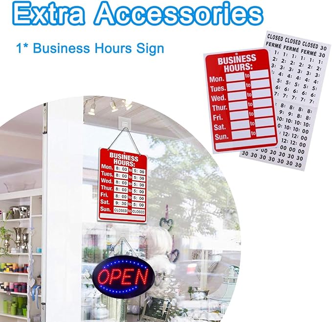 KEBE LED Open Sign, High Visibility Advertisement Board Bright Electric Display Sign Flashing Light for Walls Business Window Bar Shop Hotel, 23" x 14"