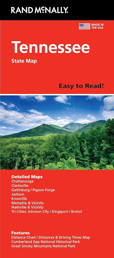 Rand McNally Easy to Read: Tennessee State Map