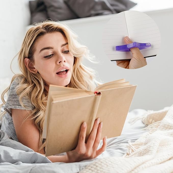 Thumb Book Page Holder for Reading 2Pack，Starry Ring Opener Bookmark，Readers Reading Finger Holder Book Lovers Gifts (Pink,Black)