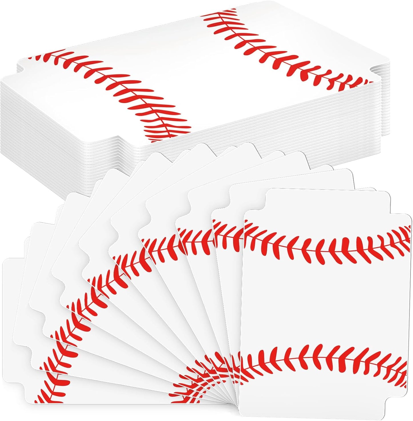 50pcs Baseball Card Dividers Plastic Index Card Storage Dividers with Tabs for Boys Gifts Card Separators for Sports Recipe Game Card Organize