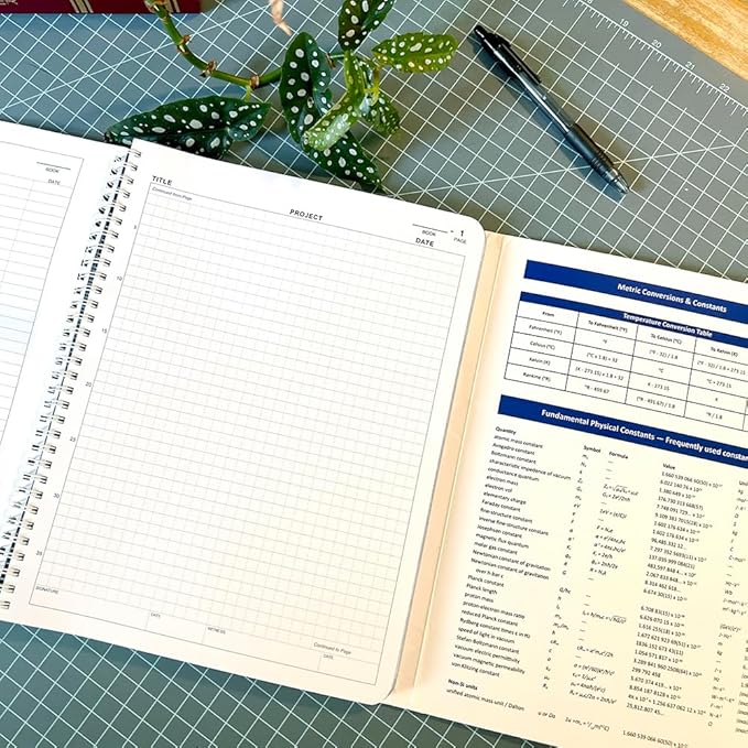 BookFactory Carbonless Lab Notebook (Scientific Grid Format) - Contains Carbon Copies 8.5" x 11", 50 Sets of Pages, 100 Sheets Total - Duplicator Wire-O Bound (LAB-050-WTG-D)