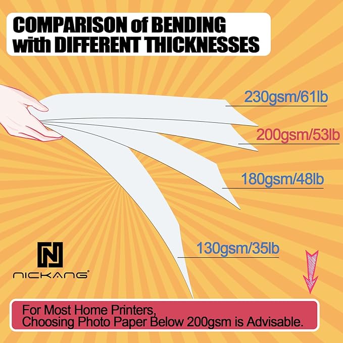 Glossy Photo Paper 8.5x11, Photo Paper for Printer, Photo Printer Paper, 8.5x11 Picture Paper for Inkjet Printer, Letter Size, 30 Sheets, 200 gsm