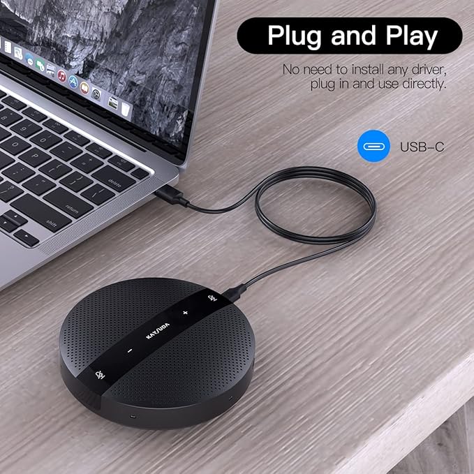 PC Microphone Speaker Business Conference USB Speakerphone for Skype, Webinar, Call Center