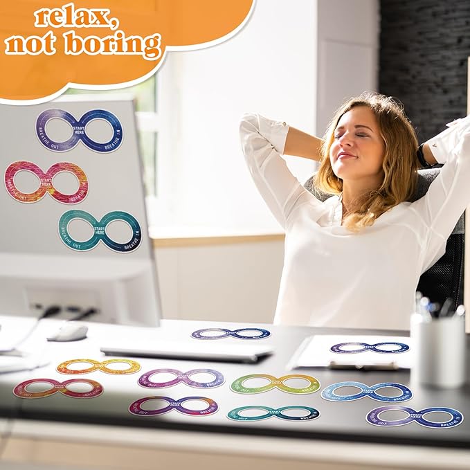 80 Pcs Anxiety Sensory Stickers with Inspirational Quotes Calm Textured Strips Relief Mental Health Stickers School Office Adhesive Sensory Tape Anti Stress Toys for Adults Teens (Elegant)