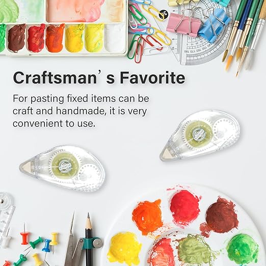 Glue Runner Permanent, Double Sided Adhesive Scrapbook Runner Tape Roller, 0.3-inch by 360-Inch, Permanent Adhesive Dots Roller Applicator - 12 Packs White