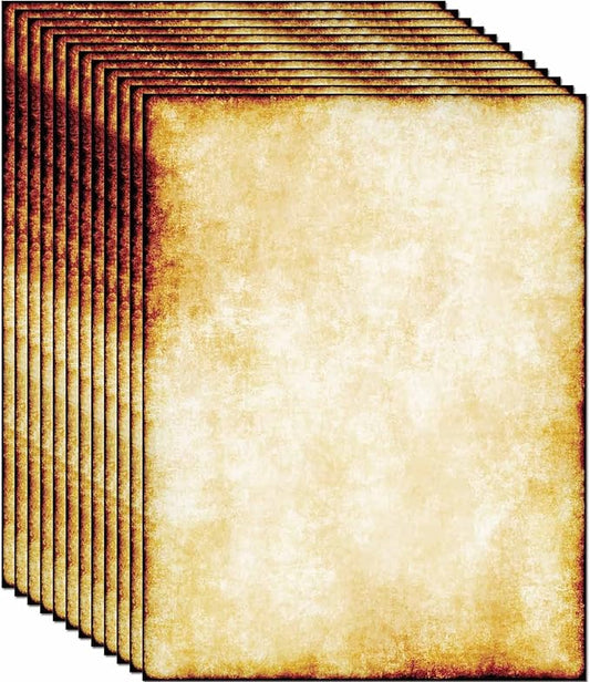 50 Stationery Vintage Antique Design Printing/Writing Papers 8.5 x 11 in, Letter Writting Paper, Decorative Printer Paper for Invitation, Letter, Resume, Award, Diploma, Art, Craft, Certificate(D)