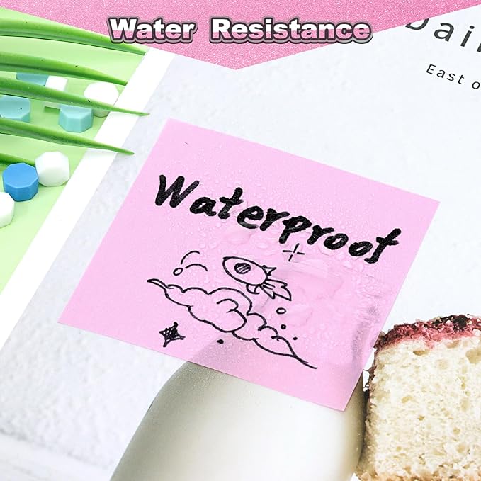 SYMDROMIA Transparent Sticky Notes 12 Pack, Frosted Glitter Colored 3x3 Inch, High Transparency Glass-Like Adhesive Clear Seee Through Sticky Notes for Women Office School Supplies 600 Sheets