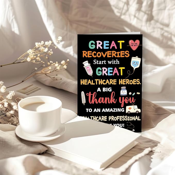 Thank You Card Gift for Nurses and Doctors – 8"x5.3" Healthcare Workers Appreciation Card with Envelope – Perfect for EMTs, Medical Staff, and Essential Healthcare Workers