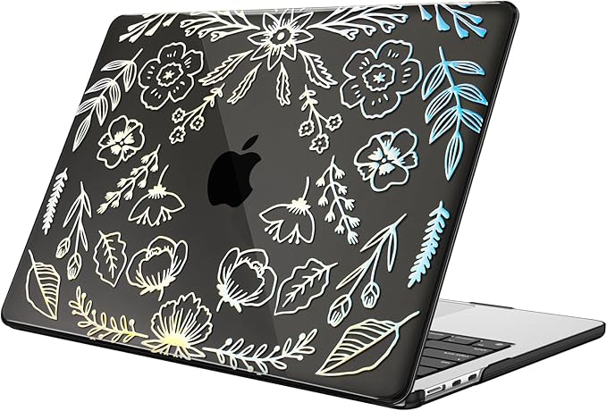 Fintie Case for MacBook Air 13.6 Inch A3113 A2681 (2022 2023 2024 Release) - Snap On Hard Shell Cover for MacBook Air 13.6" M2 M3 Chip with Liquid Retina Display and Touch ID (Garden-Black)