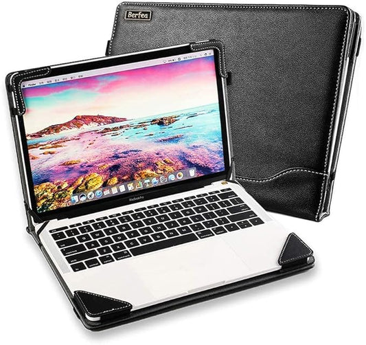 Laptop Case Cover Compatible with Dell Inspiron 14 5400 5406 5485 7400 7472 7460 14 inch Notebook Sleeve PU Leather Stand Hard Protective Skin