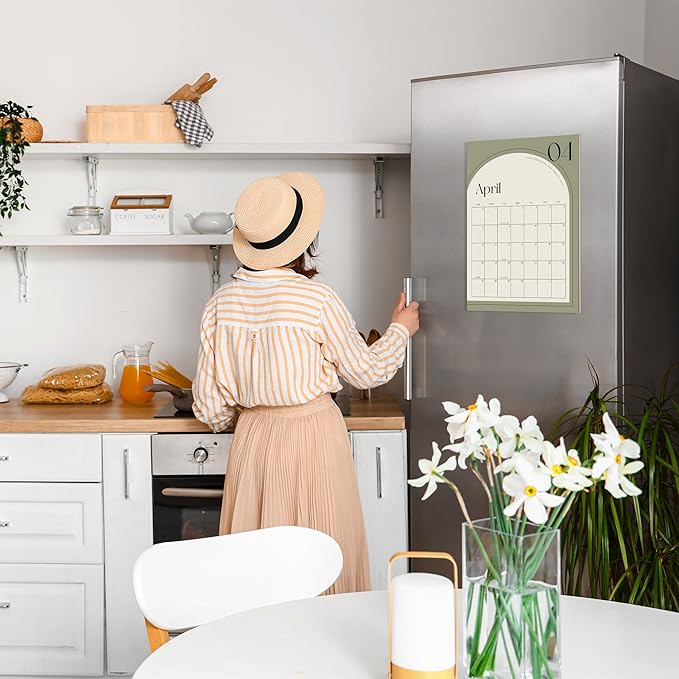 Aesthetic 2025-2026 Magnetic Fridge Calendar - Runs from January 2025 Until July 2026 - The Perfect Monthly Refrigerator Calendar With Minimal Designs for Easy Organizing