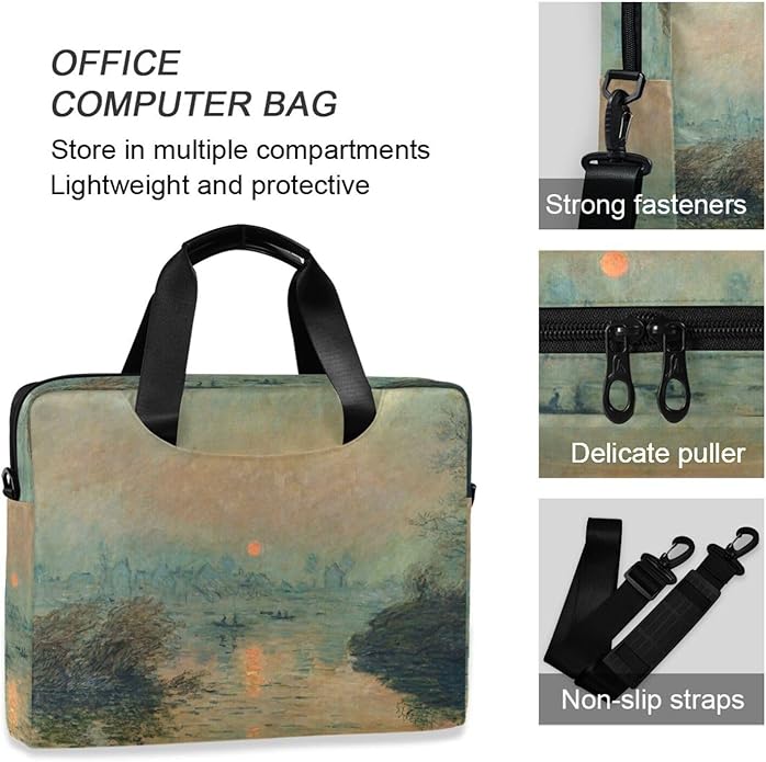 WIHVE Laptop Shoulder Bag 15 14 13inch Laptop Case Bag for Women Men