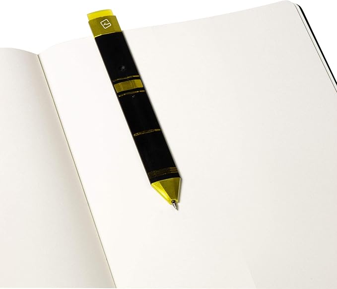 Pen Bookmark with Refills | Erasable Ballpoint Gel Pen and Bookmark 3-in-1 | Ink Novelty Pen with Eraser | Page Marker | Book Marker | Page Holder Clip | Gift for Reader and Writer (Black Gold)