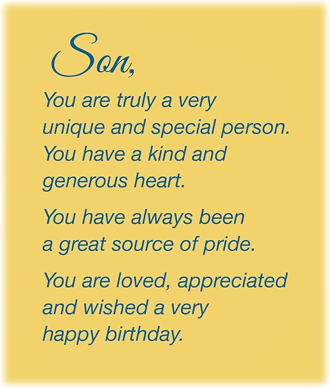 Chuck's Card-O-Rama - Son Birthday Card - Made in USA - Large Card OPENS to 10" x 7.75" - With Love Son On Your Birthday - 95576