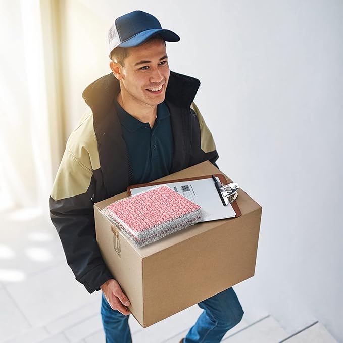 Clear Bubble Out Bags, 15 x 17.5 Inches. 10 Pack Self Seal Bubble Pouches. Polyethylene Clear Bubble Bags for Packing. Waterproof Clear Bubble Out Pouches for Fragile Things