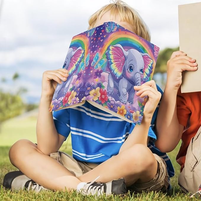 Gomyblomy Stretchable Book Covers for Textbooks Cat Floral Print Jumbo Book Sox Book Lovers Gifts Reusable Book Sleeve Book Protector Suitable for Most Hardcover Books 9 x 11 Inches