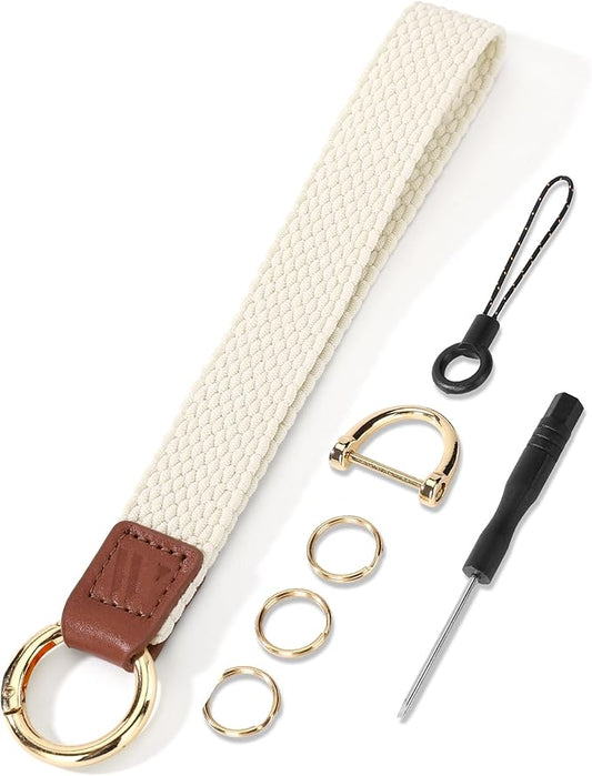 Wristlet Keychain for Women Stretchy Wrist Keychain Lanyard for Phone Case Wallet Id Card Badges (Starlight)