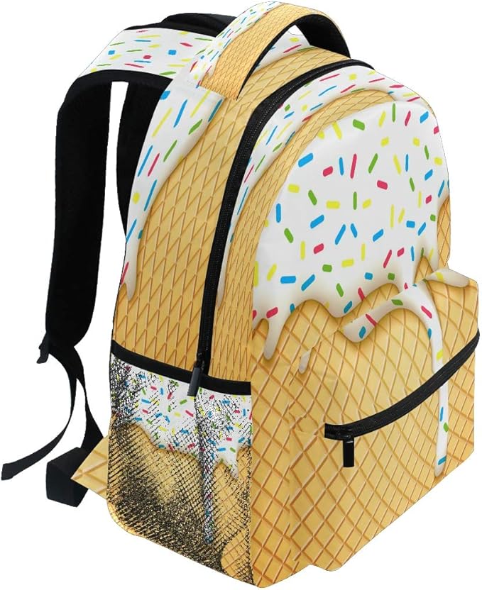 Blueangle Ice Cream Cone Backpack Bookbags Laptop Backpack for Boys Girls Teens, College Backpack Water Resistant Travel Bookbag