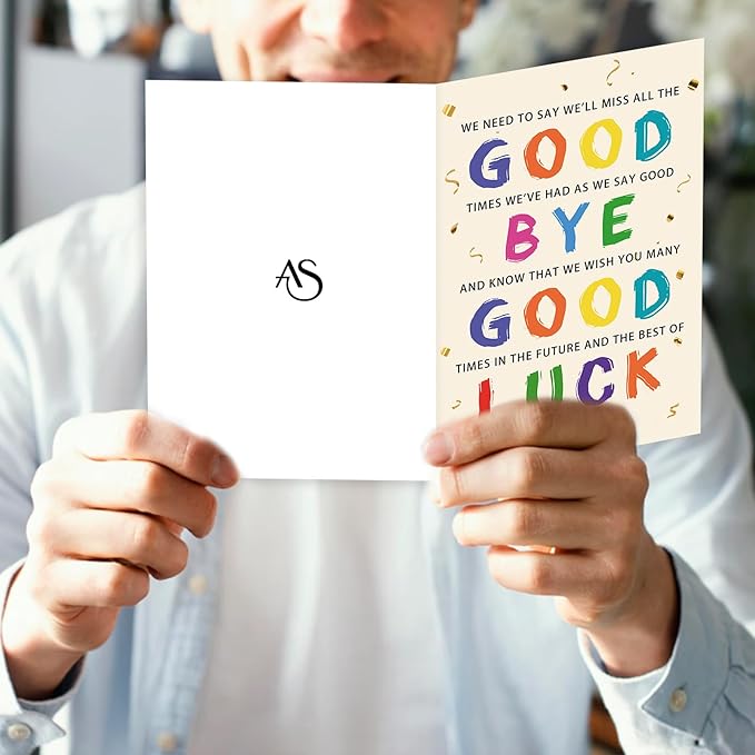 Asmallgf Cute Coworker Leaving Farewell Card, Good Luck Gifts for Coworker Boss, Great Goodbye Card for Women Men