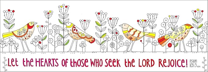 Christian Colouring Bookmarks, Psalms, Pack of 10 Different Designs, with Coloured Bible Verse on Reverse. Makes a Great Christian Gift for Adults or Children, by Just Cards Direct. (Orange/IOJBM)