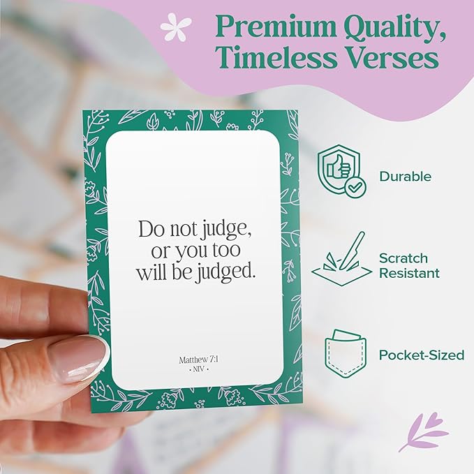 Premium Prayer Cards, 120 Mini Scripture Cards with Bible Verses, Inspirational Religious Christian Gifts for Women & Men
