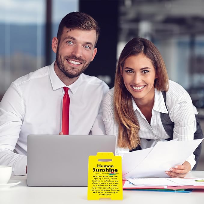 MBL Appreciation Sunshine Gifts Coworker - Human Sunshine Desk Sign, Thoughtful Thank You Gifts for Women Boss Lady Teacher Friend Birthday Christmas White Elephant, Office Cubicle Decor Sign