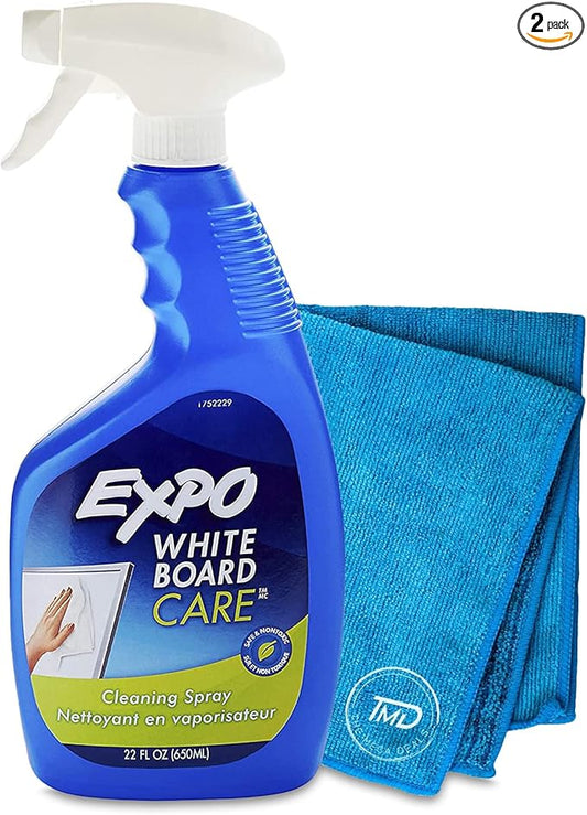 White Board Cleaning Spray, Whiteboard/Dry Erase Board Liquid Cleaner, 22 Ounce, with White Board Cleaner Microfiber Cloth