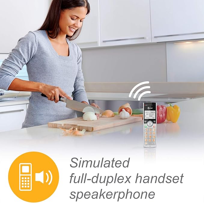 AT&T CL83507 DECT 6.0 5-Handset Cordless Phone for Home with Dual Keypad Base, Answering Machine, Call Blocking, Caller ID Announcer, Intercom and Long Range, Silver/Black