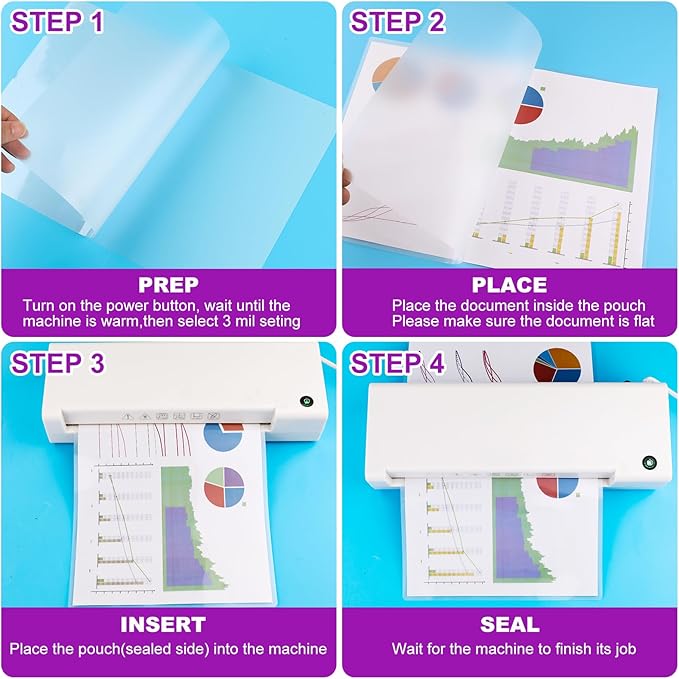 CAREGY Thermal Laminating Pouches,150 Pack Laminating Sheets,3 Mil,9 x 11.5 Inches, Education Supplies & Craft Supplies, for Laminators, Letter Size Sheets