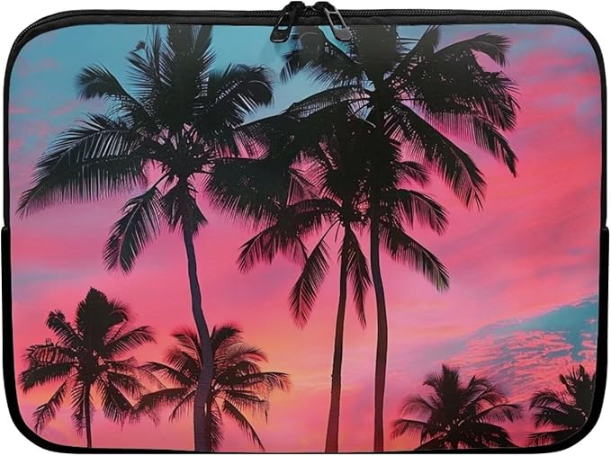 Tropical Palm Tree Laptop Protective Sleeve for Women 17 inch Computer Sleeve Bag Neoprene Lap Top Case Suitable Gifts for Travel School Office Neatly Organizers Sunset Laptop Accessories