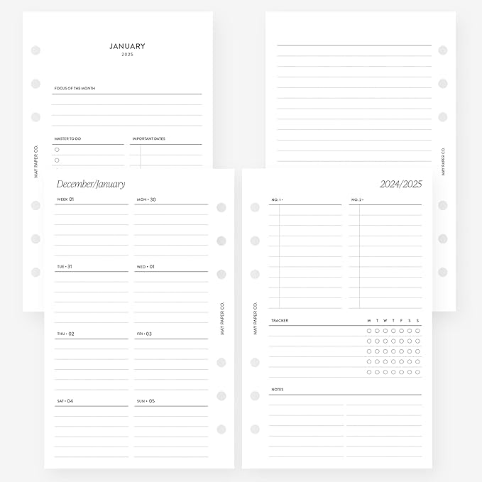 2025 Franklin Covey Compact Weekly Planner Insert (4.25" x 6.75") 6 ringed agendas (Weekly with Tracker)