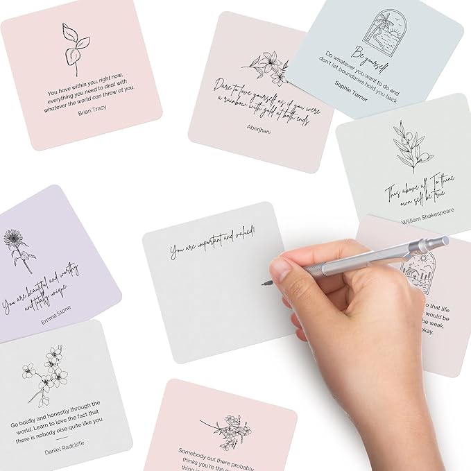 Dessie 60 You Are Important Encouragement Motivational Quote Cards. Inspirational Positive Affirmations. Post-It Note Size Cards with Envelopes and Sealing Stickers. Appreciation Cards. Thoughtful