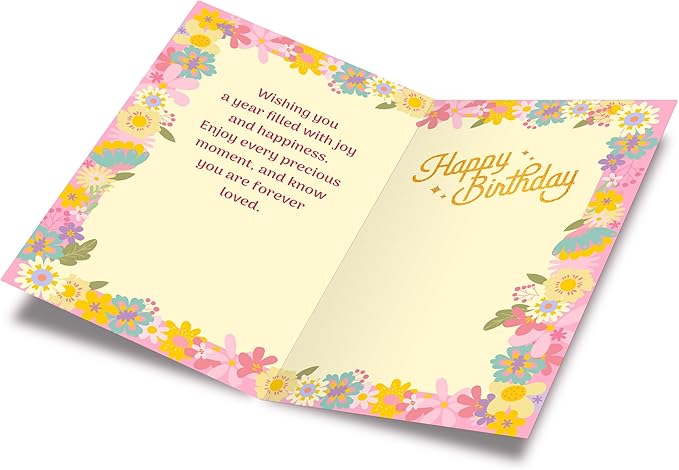 Prime Greetings Daughter Birthday Card, Made in America, Eco-Friendly, Thick Card Stock with Premium Envelope 5in x 7.75in, Packaged in Protective Mailer