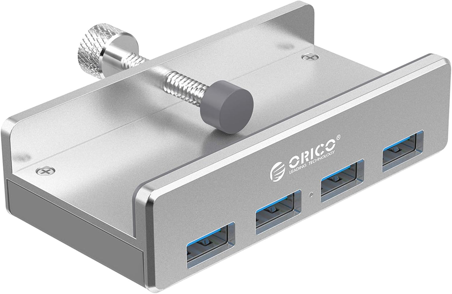 ORICO USB 3.0 Hub Clamp Adapter, Aluminum 4-Port USB Splitter with Extra Power Supply Port and 4.92 FT USB Data Cable, Ultra-Portable USB Expander for 2021 iMac/Laptop/PC