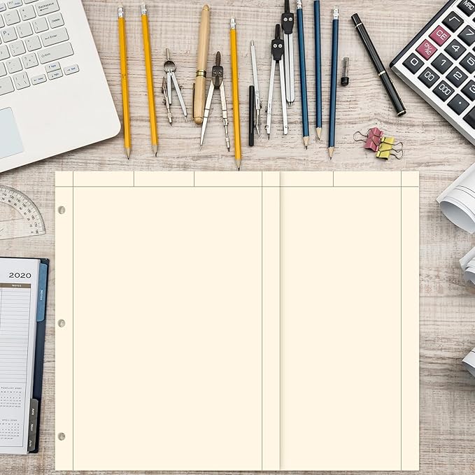 Seajan 5 Pcs Engineering Computation Pad Engineer Pad 8.5 x 11 Inches Engineering Notebook Graph Paper Notebook, 5 Squares Per Inch Evidence Engineering Pad, 100 Sheets/Pack (Yellow)