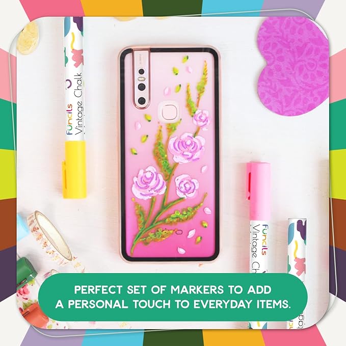 Vintage Liquid Chalk Markers for Chalkboard Signs, Blackboard, Window, Labels, Bistro, Glass, Car (10 Pack, 3mm) - Wet Wipe Erasable Ink Chalkboard Markers, Reversible Tip Liquid Chalk Pens