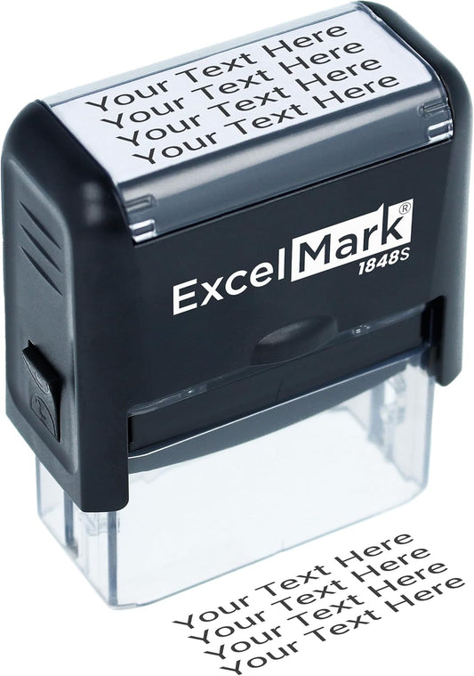 ExcelMark Custom Rubber Stamp – Clean & Easy Stamping – Personalized Self-Inking Stamp (Medium)